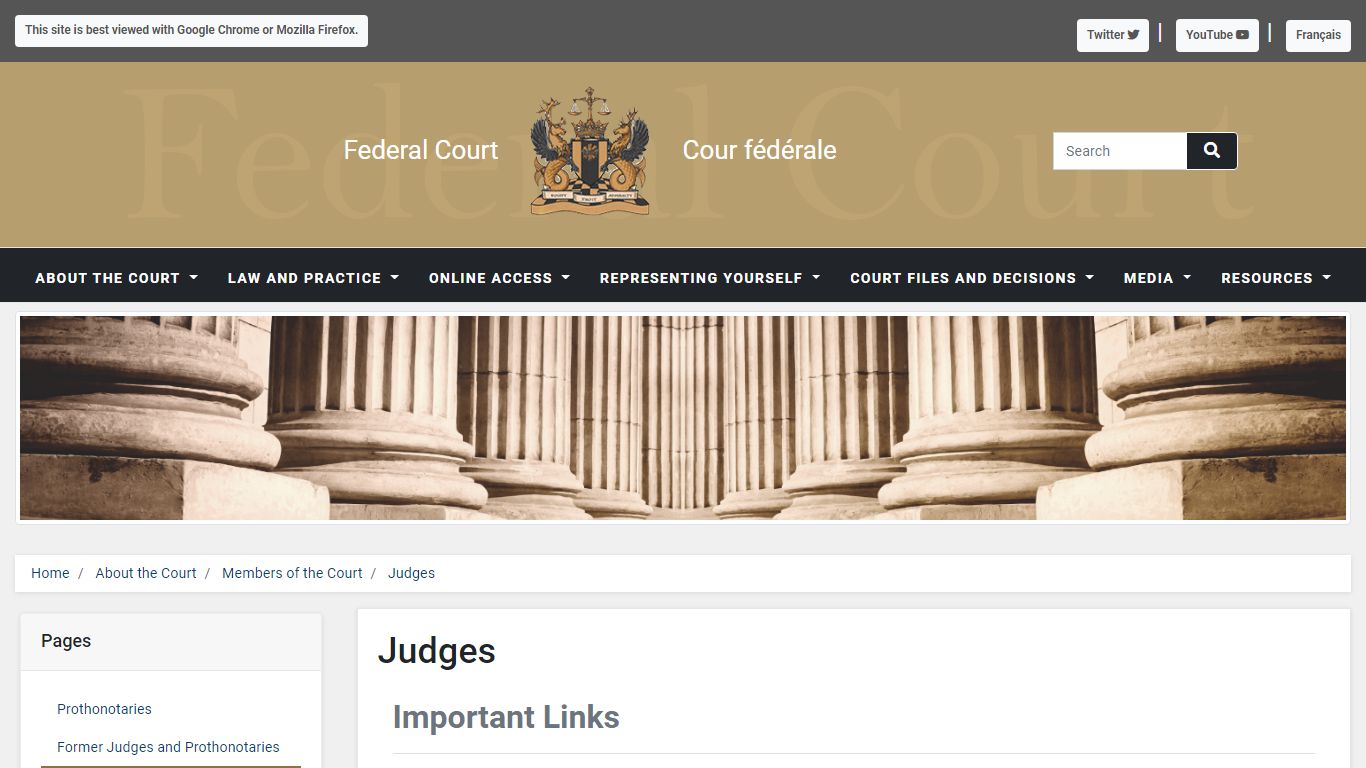 Federal Court - Members of the Court - Judges