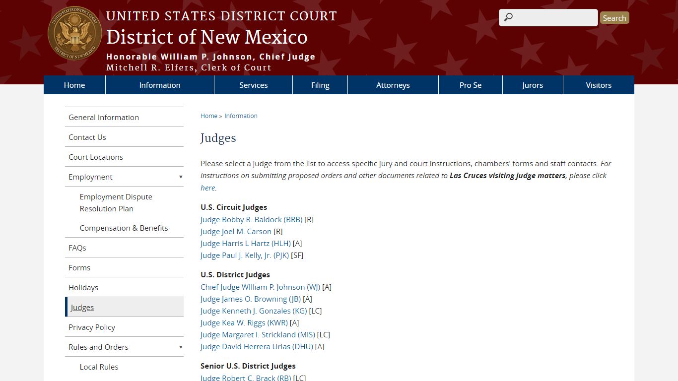 Judges | District of New Mexico | United States District Court